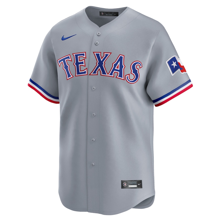 Men’s Texas Rangers Jacob deGrom Nike Gray Away Limited Player Jersey