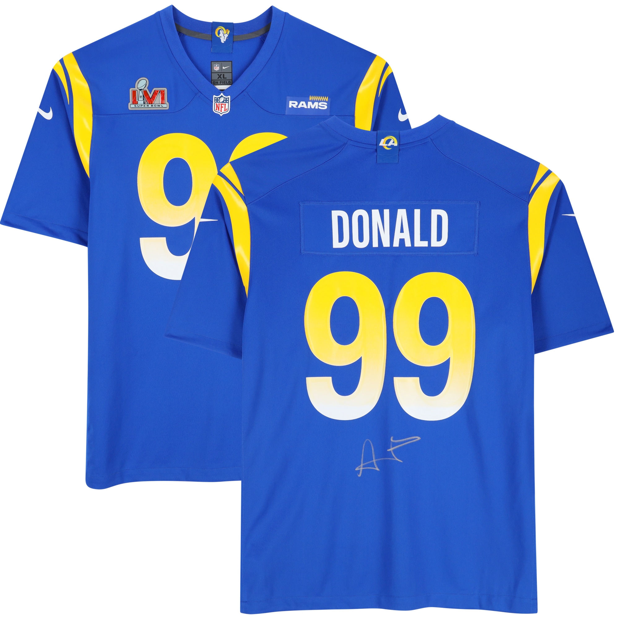 Fanatics Aaron Donald Los Angeles Rams Super Bowl LVI Champions Autographed Nike Game Jersey