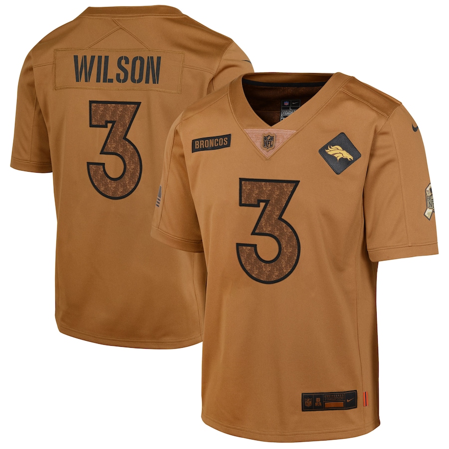 Denver Broncos Russell Wilson Nike Brown Salute To Service Limited Jersey