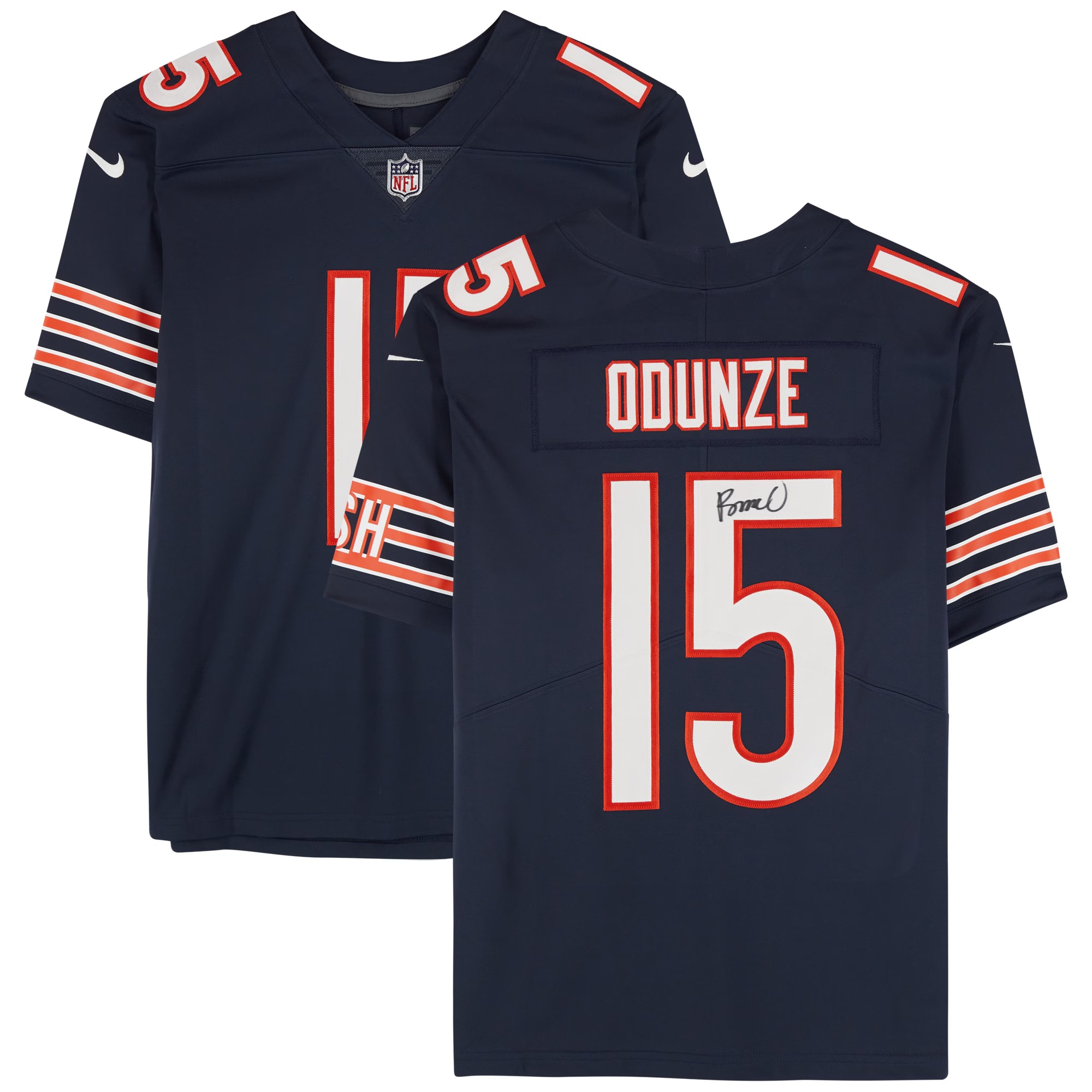Rome Odunze Chicago Bears Autographed Nike Navy Jersey