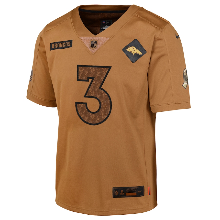 Denver Broncos Russell Wilson Nike Brown Salute To Service Limited Jersey
