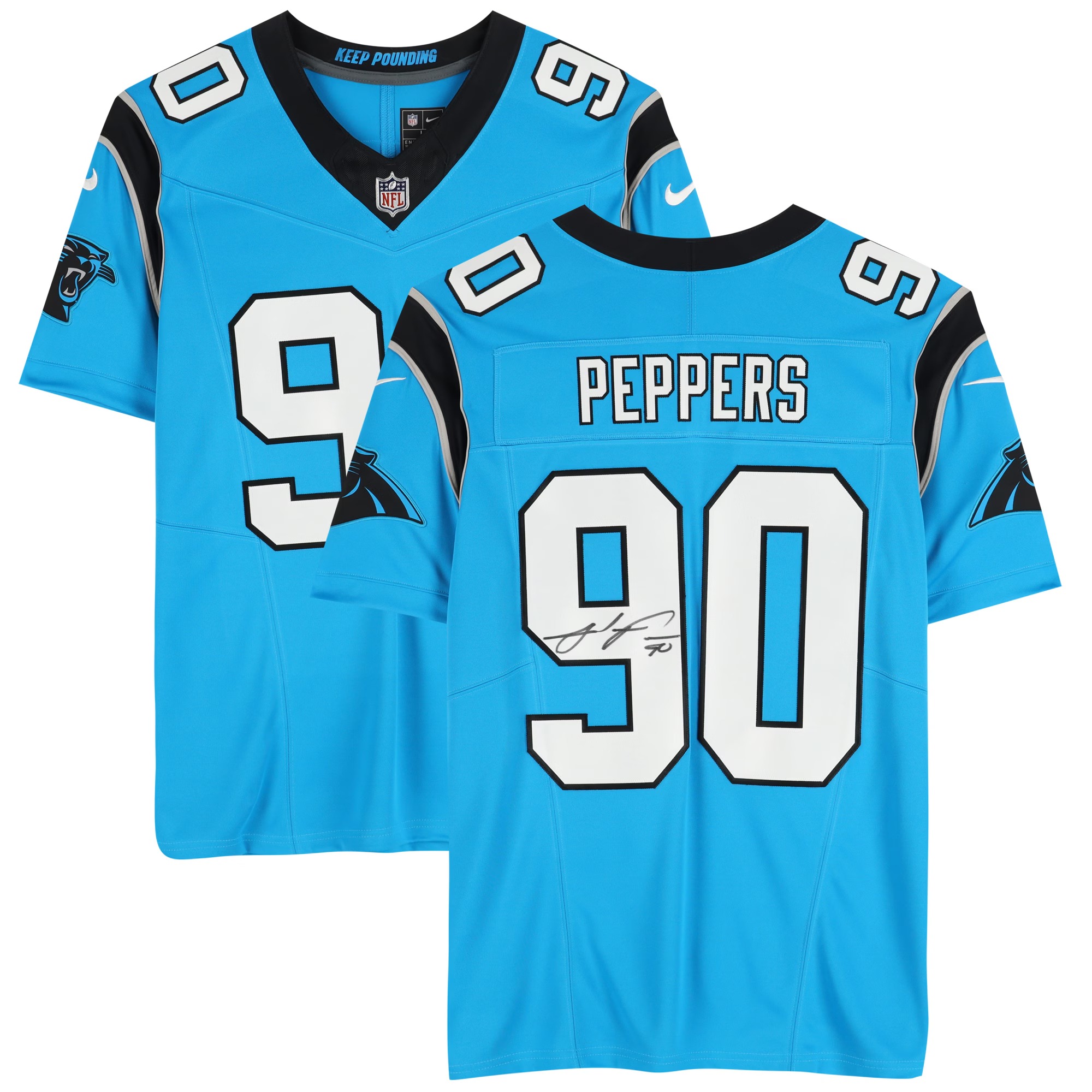 Julius Peppers Carolina Panthers Autographed Nike Blue Alternate Authentic Jersey