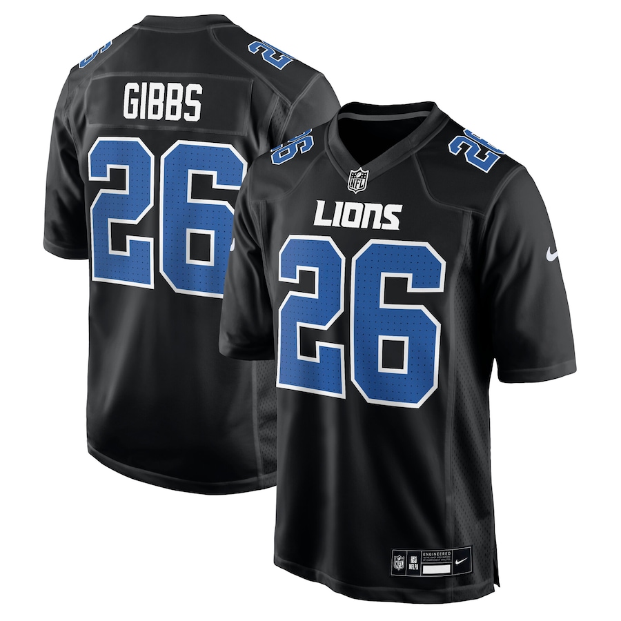 Detroit Lions Jahmyr Gibbs Nike Carbon Black Fashion Jersey