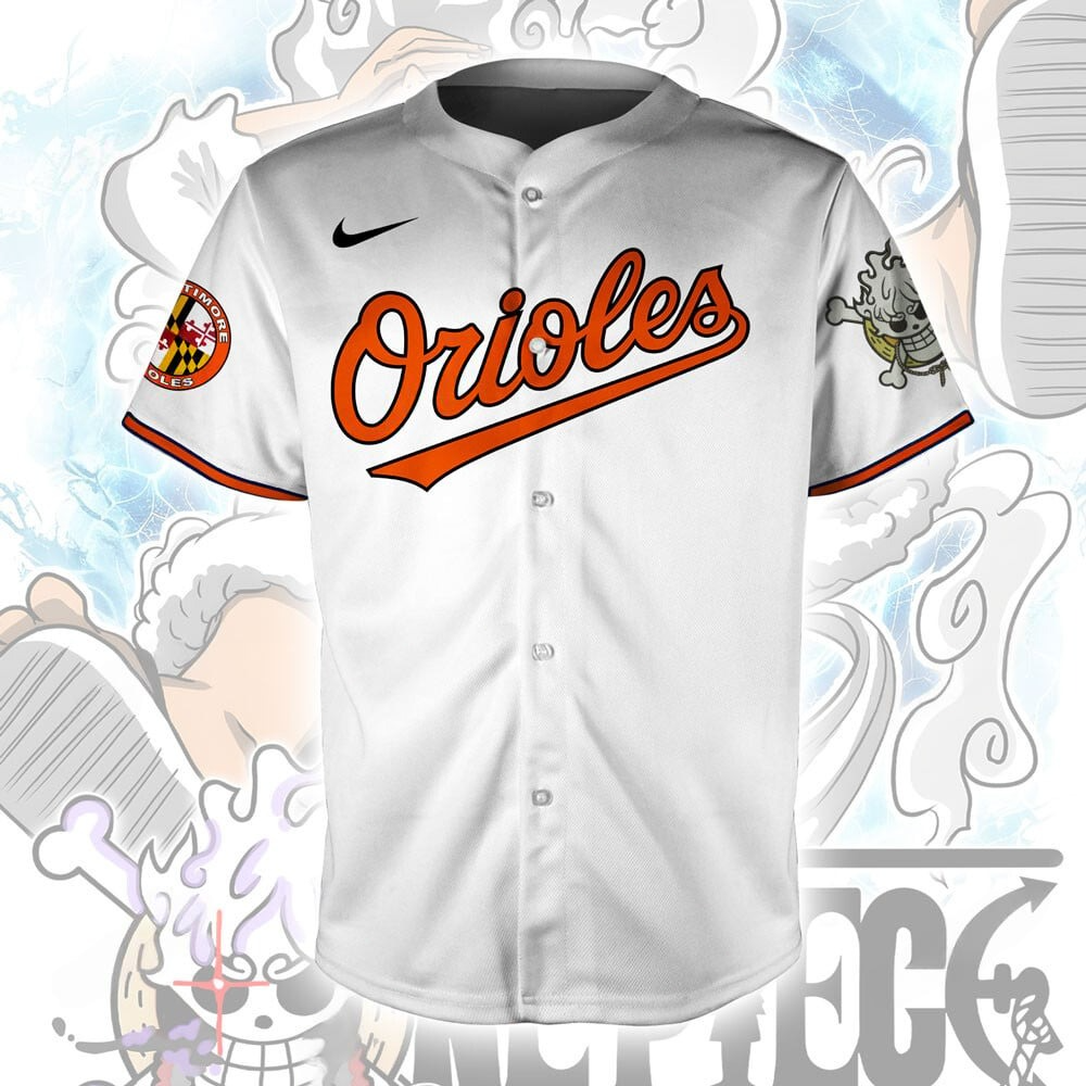 Baltimore Orioles x One Piece Luffy Gear 5 Grand Slam Baseball Jersey