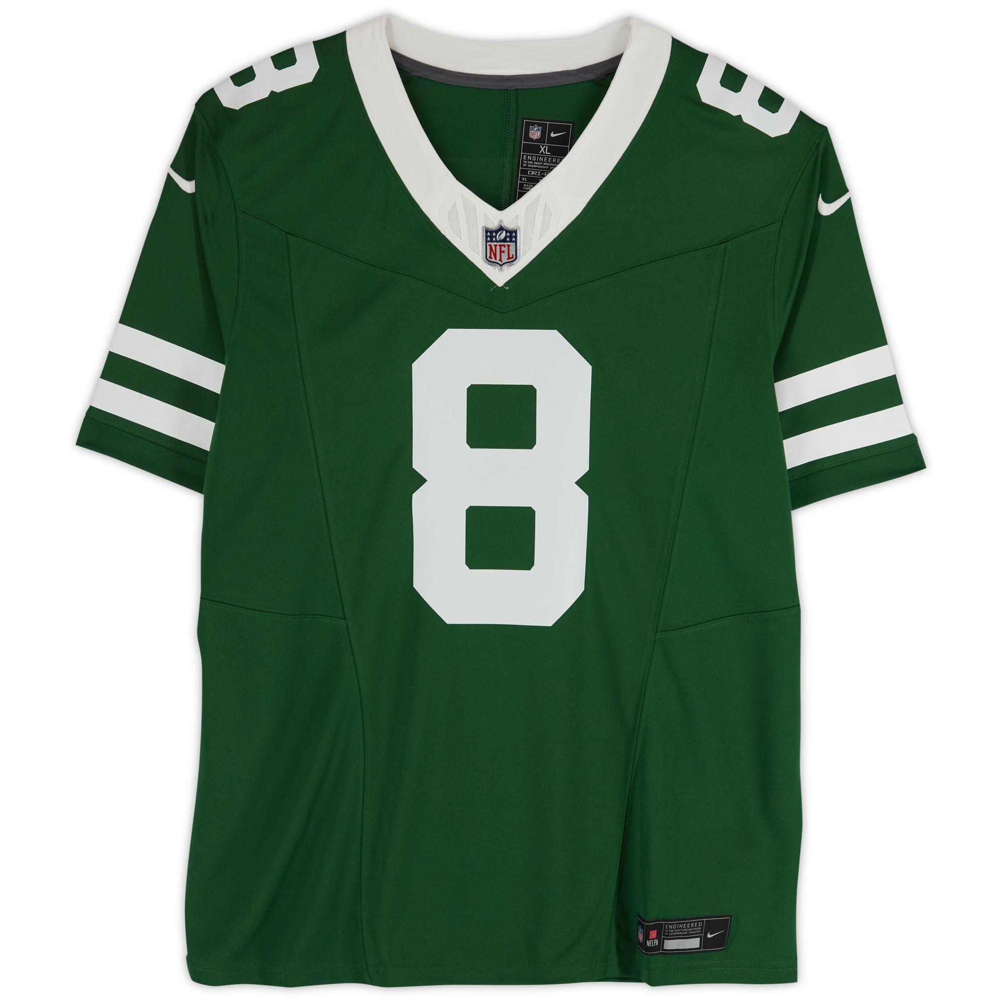 Aaron Rodgers New York Jets Autographed Green F.U.S.E. Nike Jersey