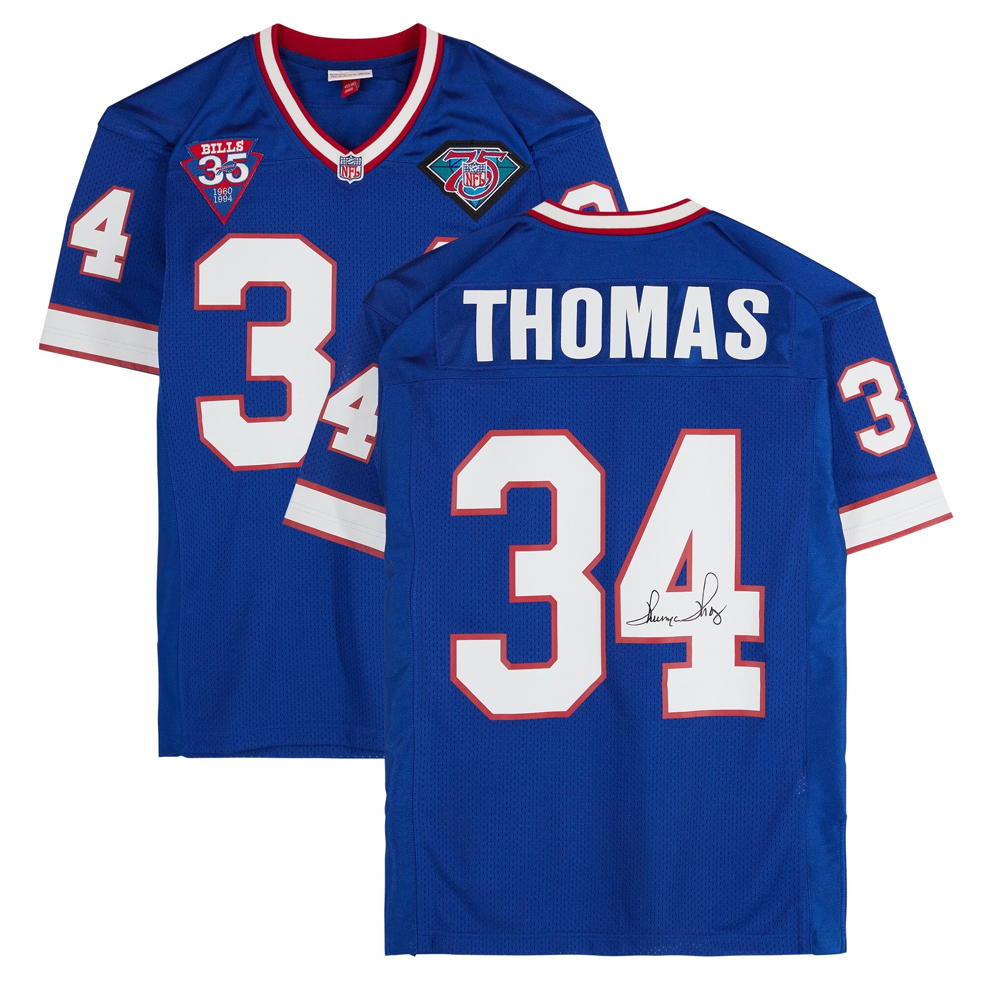 Thurman Thomas Buffalo Bills Autographed Royal Authentic Jersey