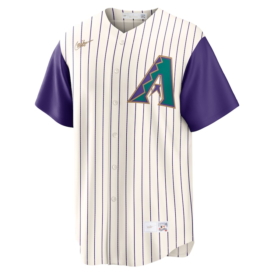 Arizona Diamondbacks Luis Gonzalez Nike Cream/Purple Alternate Cooperstown Collection Player Jersey