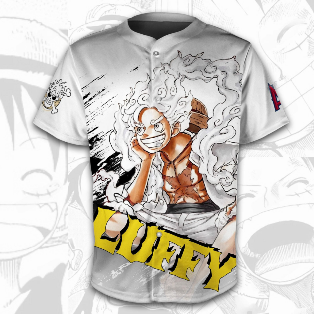 Los Angeles Angels x One Piece Luffy Gear 5 Joy Boy Awakening MLB Baseball Jersey