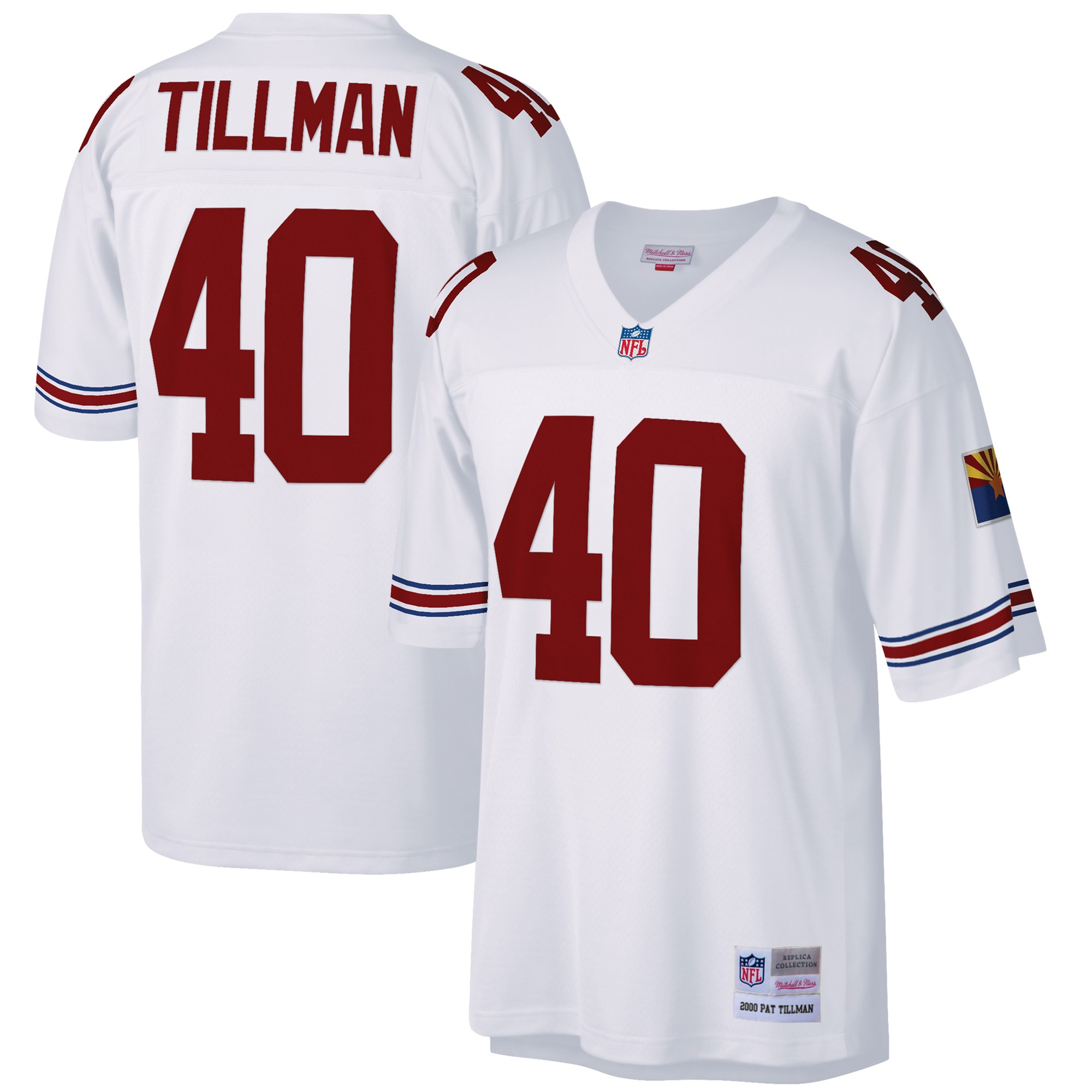 Arizona Cardinals Pat Tillman Mitchell & Ness White Big & Tall 2000 Retired Player Replica Jersey