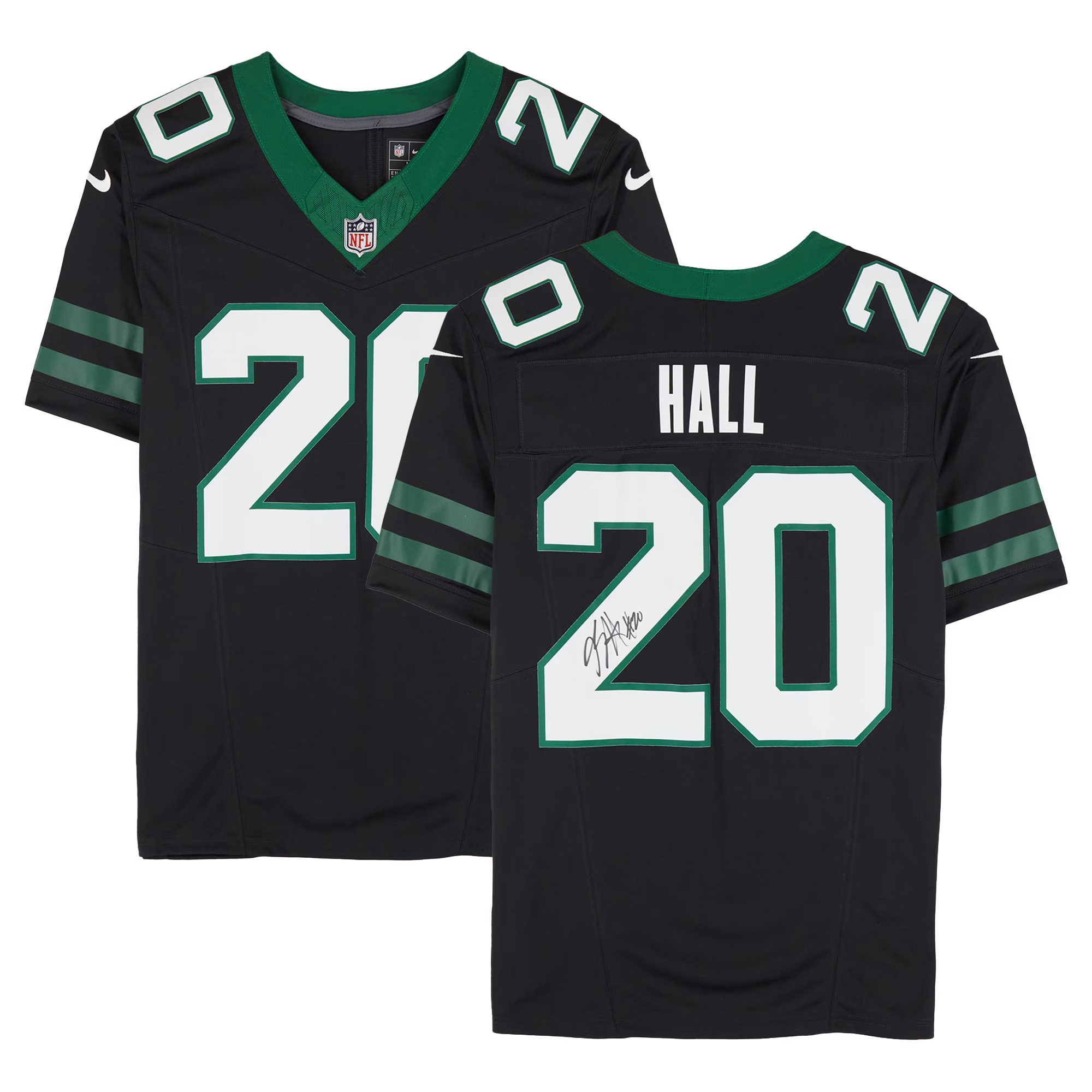 Breece Hall New York Jets Autographed Nike 2024 Black Jersey