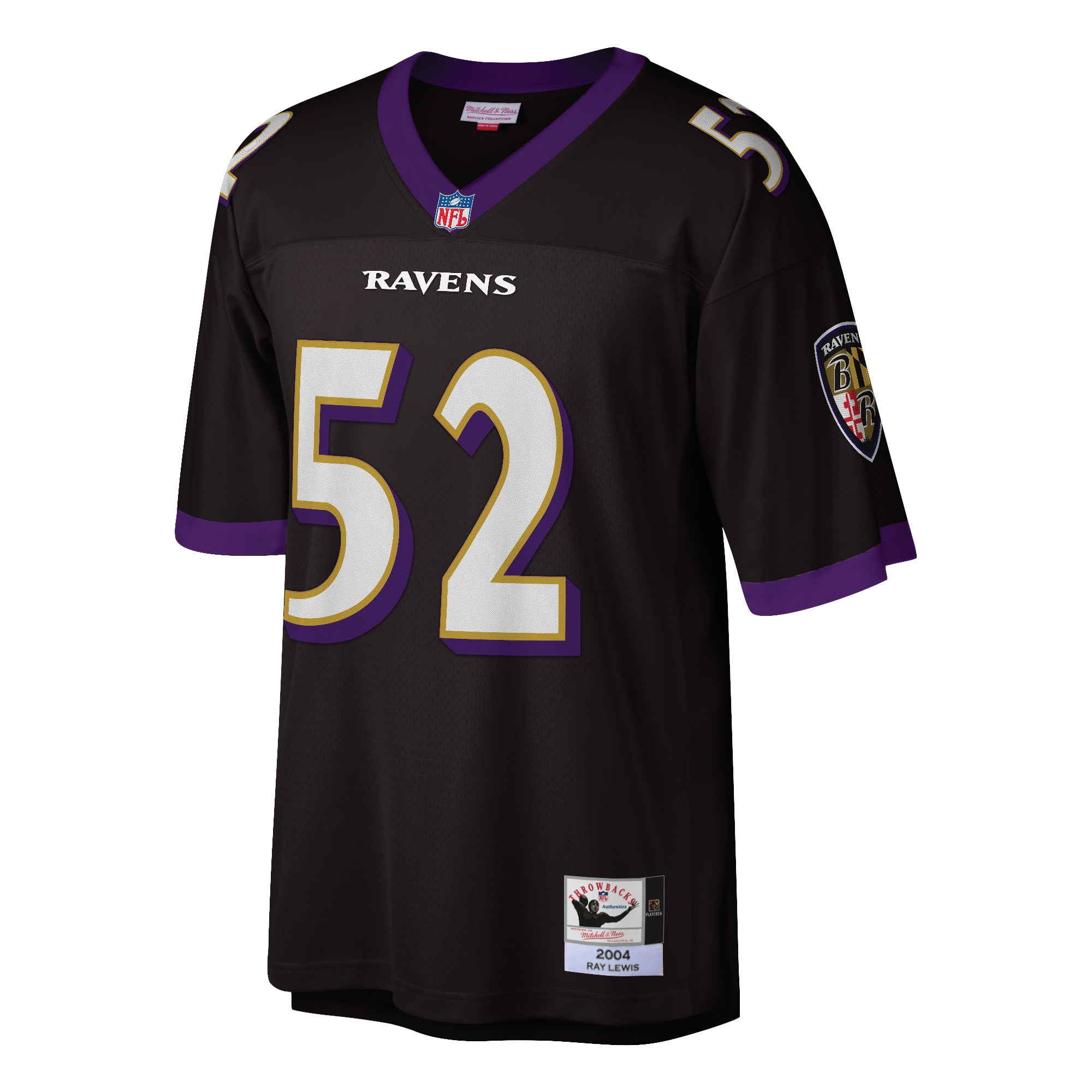 Baltimore Ravens 2004 Ray Lewis Mitchell & Ness Black Authentic Throwback Retired Player Jersey