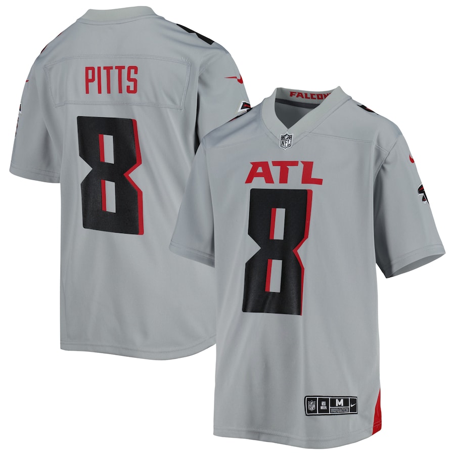 Kyle Pitts Atlanta Falcons Nike Youth Inverted Game Jersey – Gray