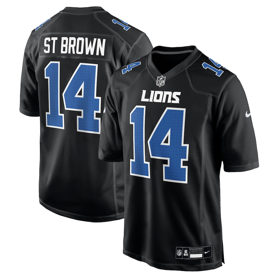 Detroit Lions Amon-Ra St. Brown Nike Carbon Black Carbon Fashion Jersey