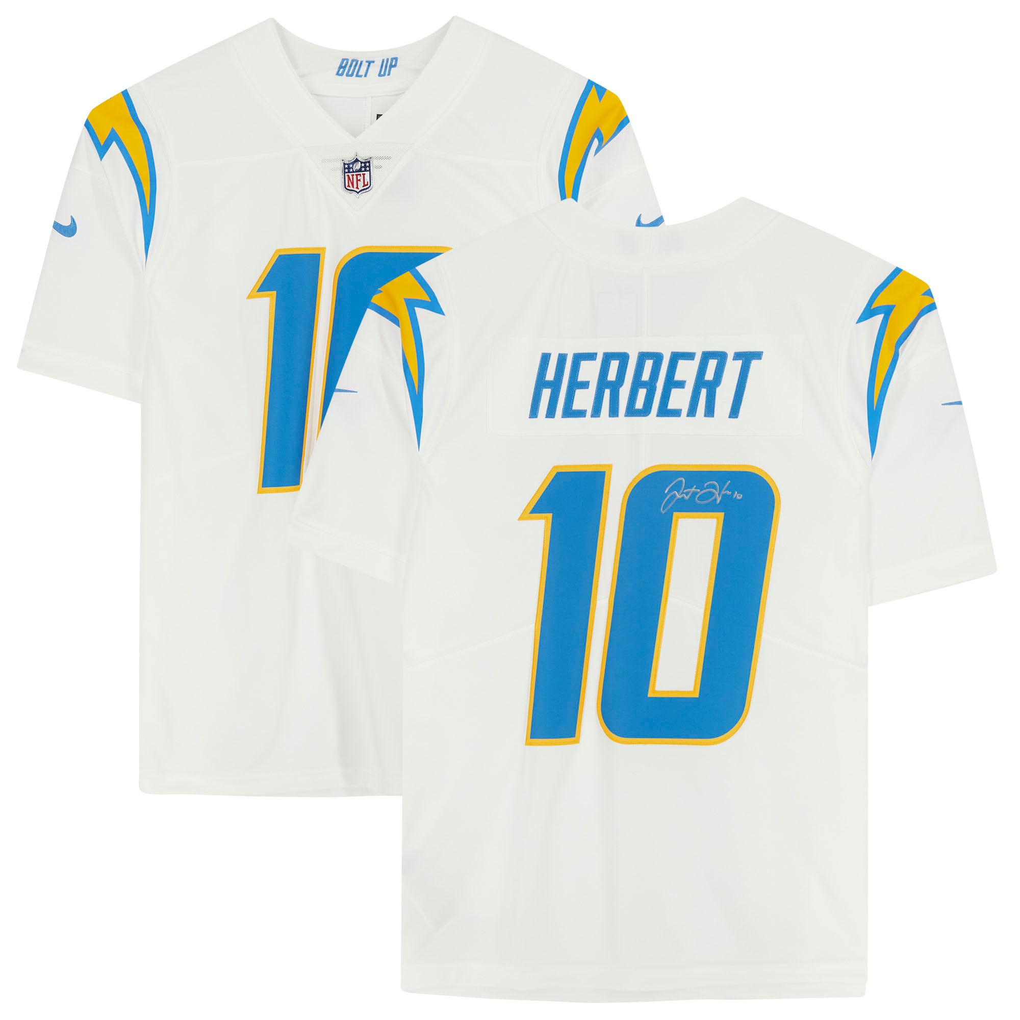 Justin Herbert Los Angeles Chargers Autographed White Nike Limited Jersey