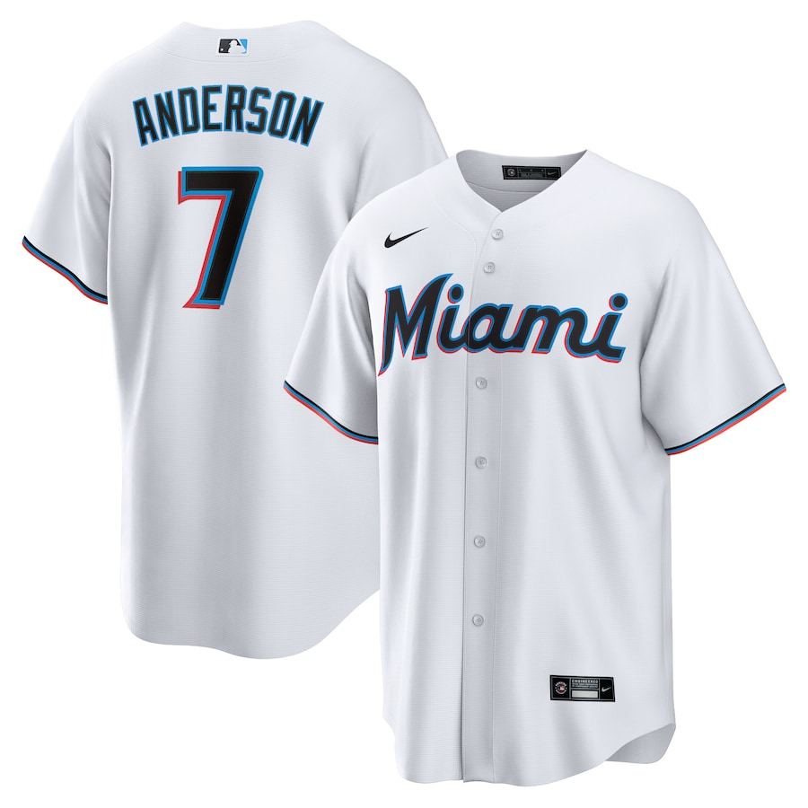 MLB Tim Anderson Miami Marlins Home Player Jersey Baseball