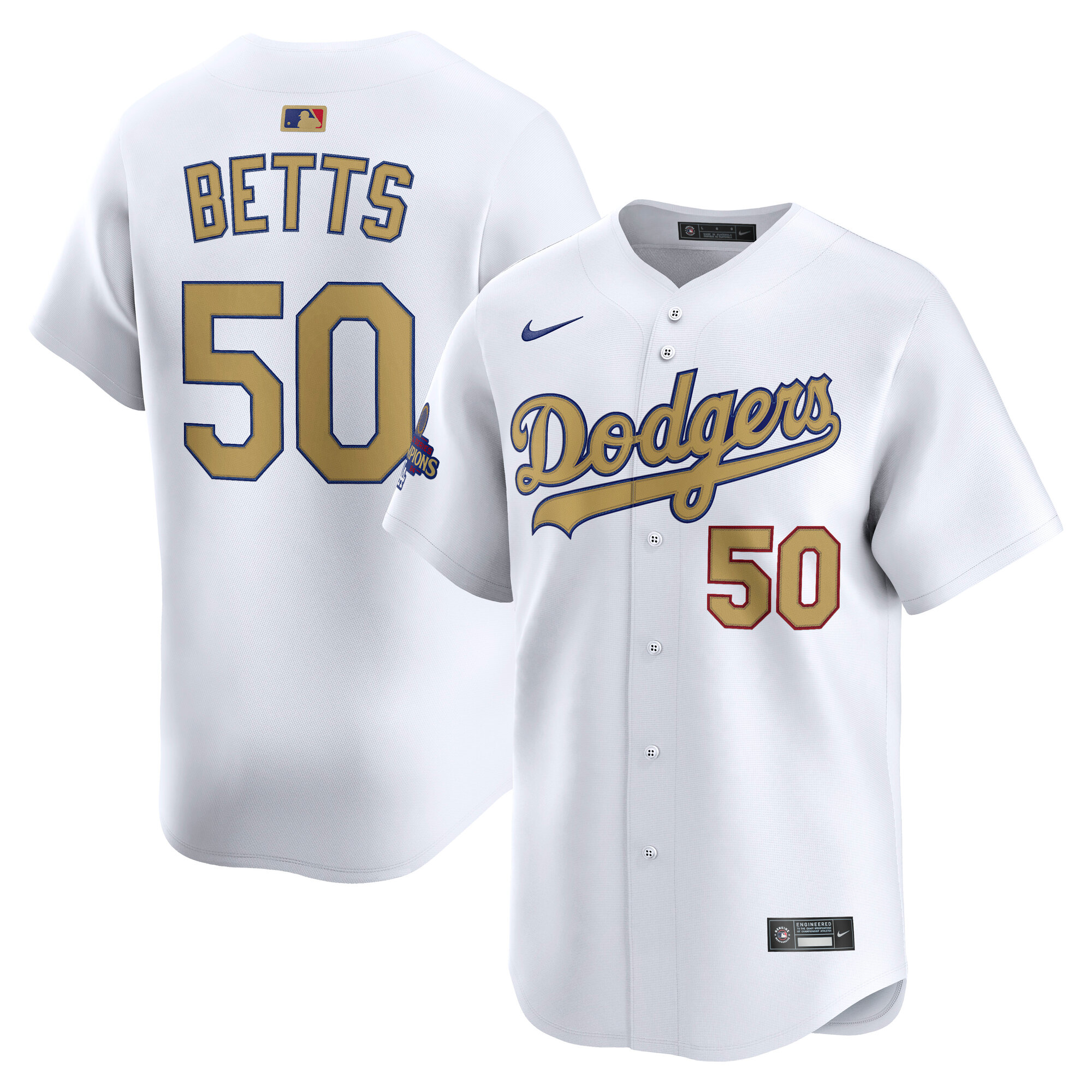 Mookie Betts Los Angeles Dodgers Nike 2025 Gold Collection Limited Jersey