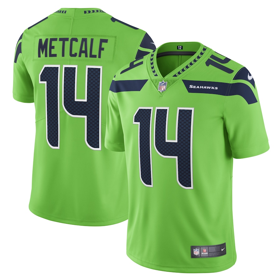 DK Metcalf Seattle Seahawks Nike Vapor Limited Player Jersey – Neon Green