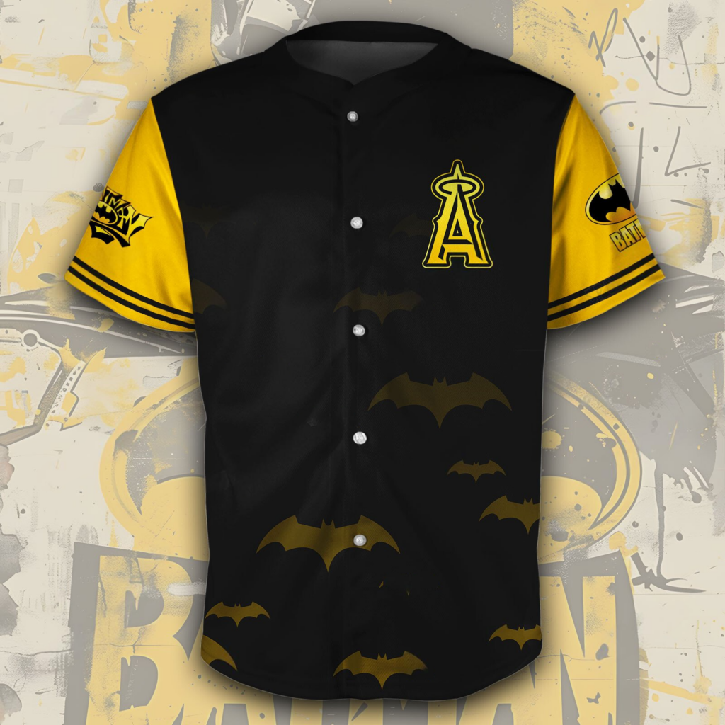 Los Angeles Angels x BatmanThe Power Of The Dark Knight Baseball Jersey