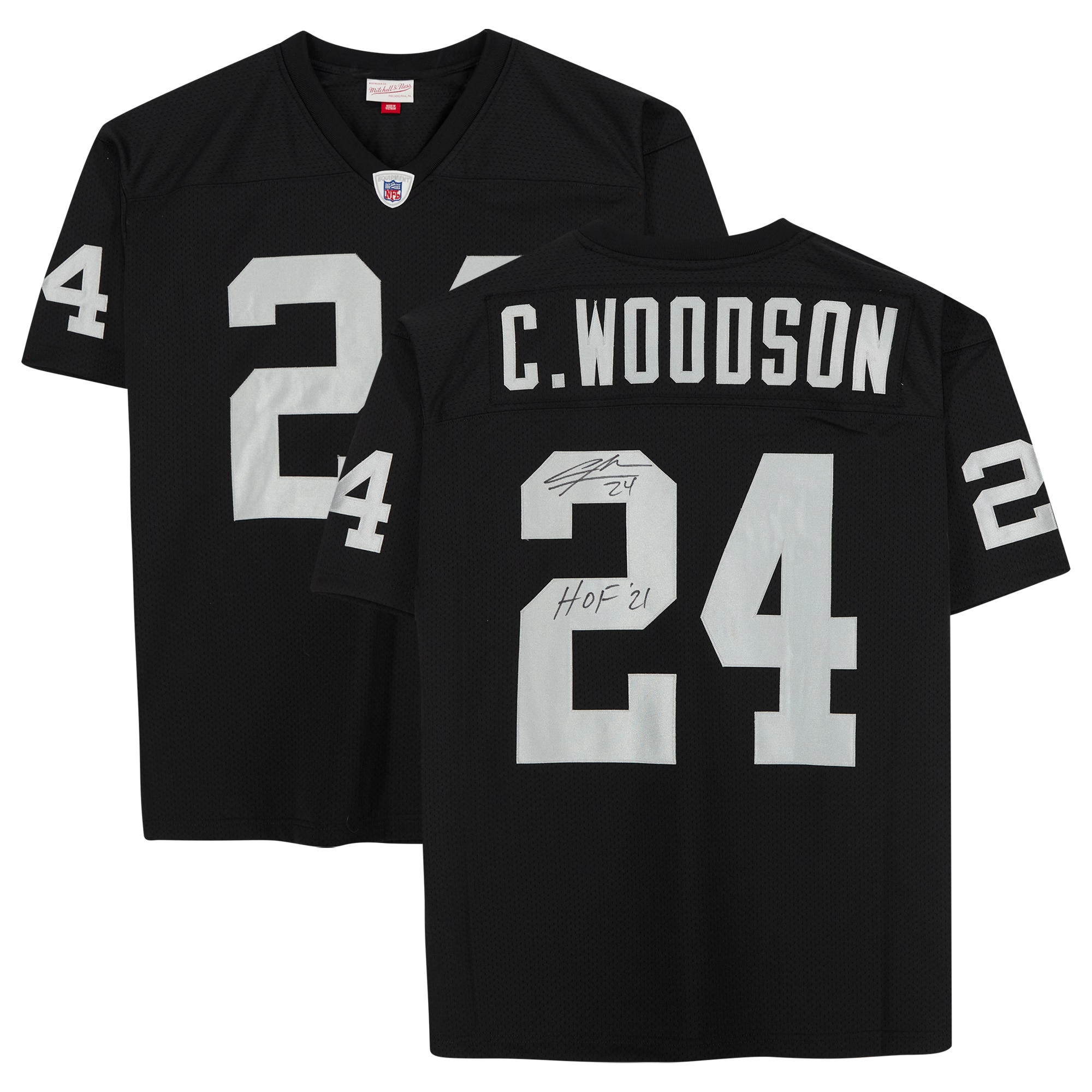 Charles Woodson Black Las Vegas Raiders Autographed Player Jersey