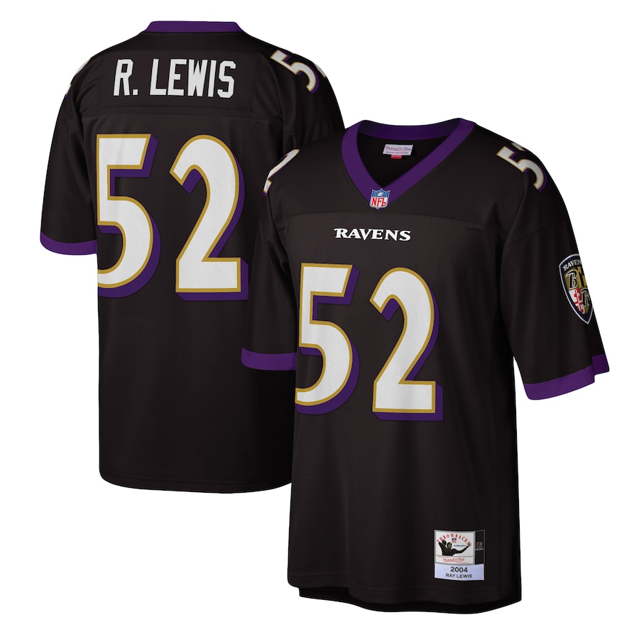 Baltimore Ravens 2004 Ray Lewis Mitchell & Ness Black Authentic Throwback Retired Player Jersey