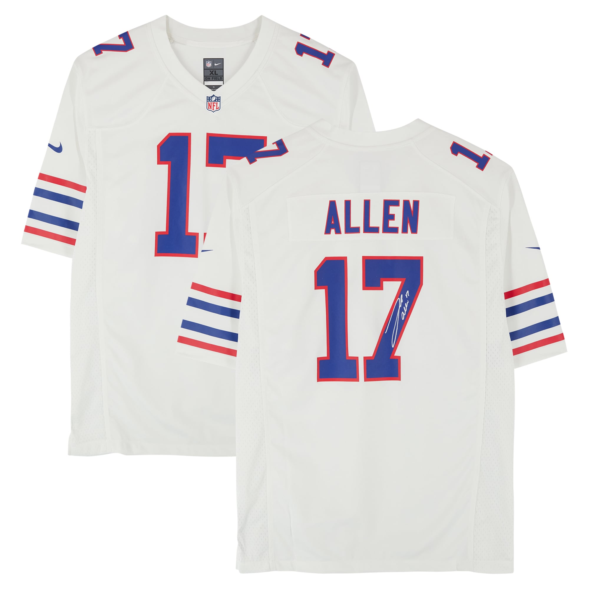 Josh Allen Buffalo Bills Autographed Nike White Throwback Game Jersey