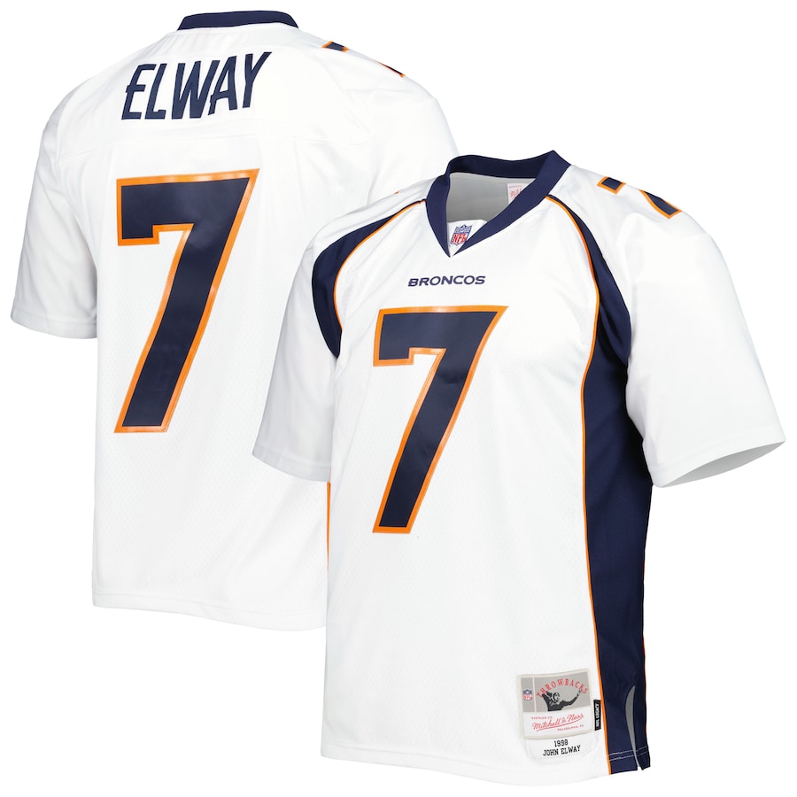 Denver Broncos John Elway Mitchell & Ness White 1998 Legacy Replica Jersey