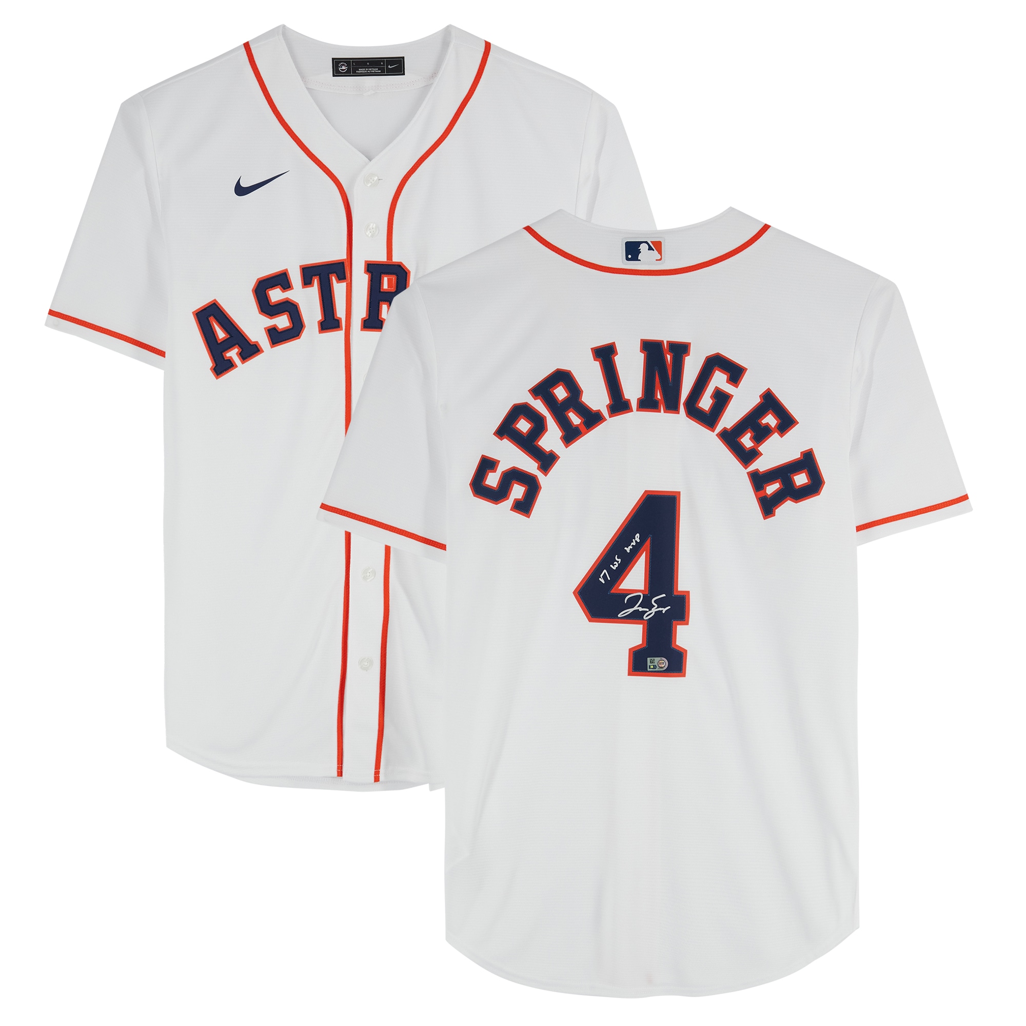 George Springer Houston Astros Autographed White Jersey
