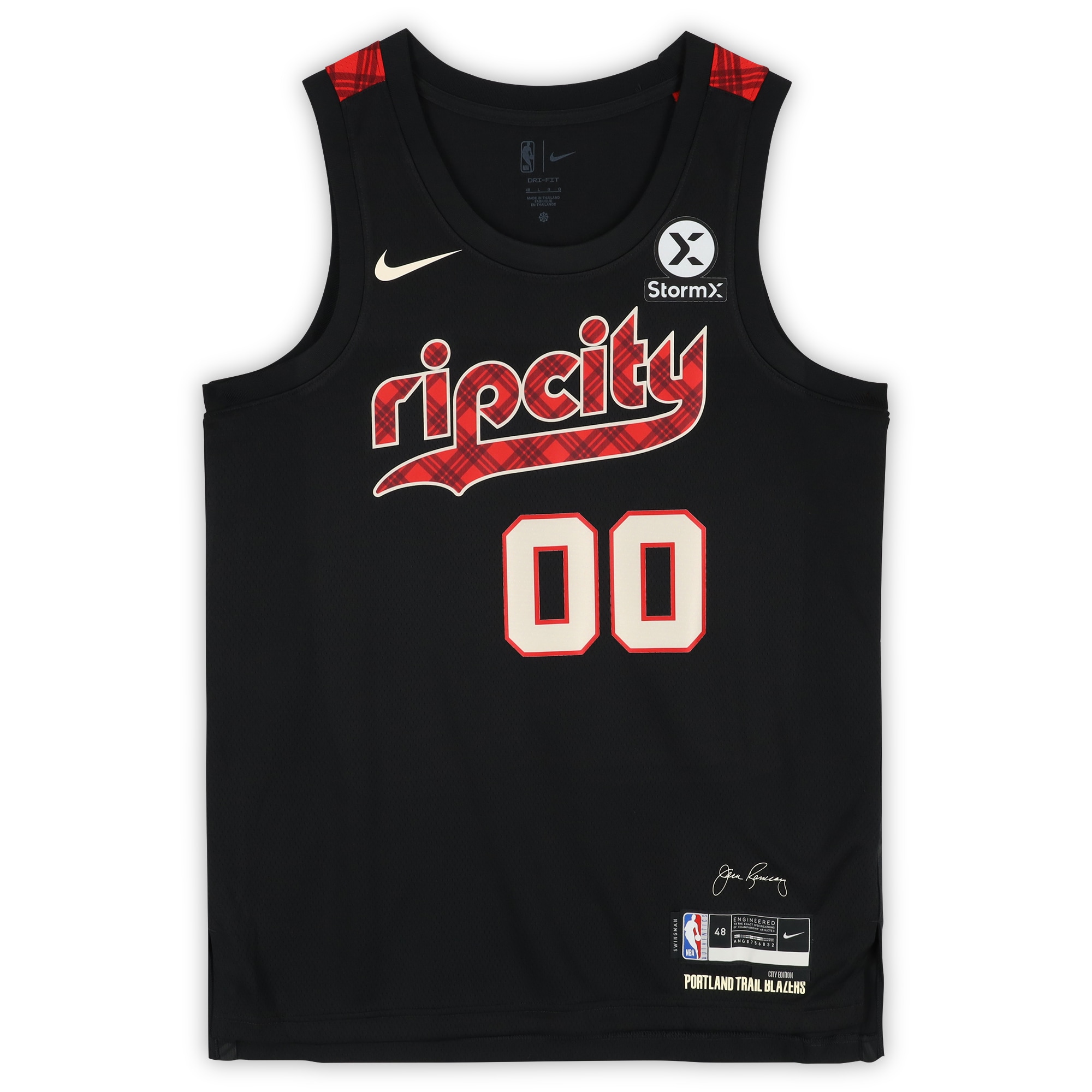 Scoot Henderson Portland Trail Blazers Autographed Black Nike 2023-24 City Edition Swingman Jersey