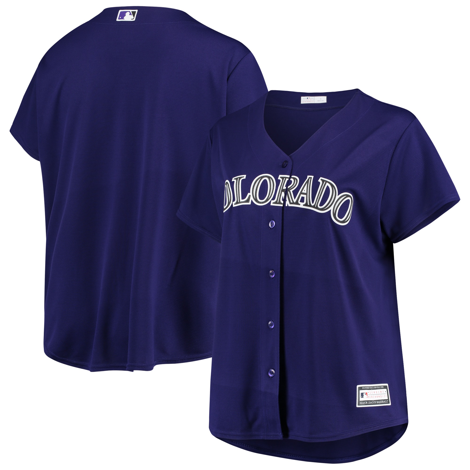 Women’s Colorado Rockies Purple Plus Size Alternate Replica Team Jersey