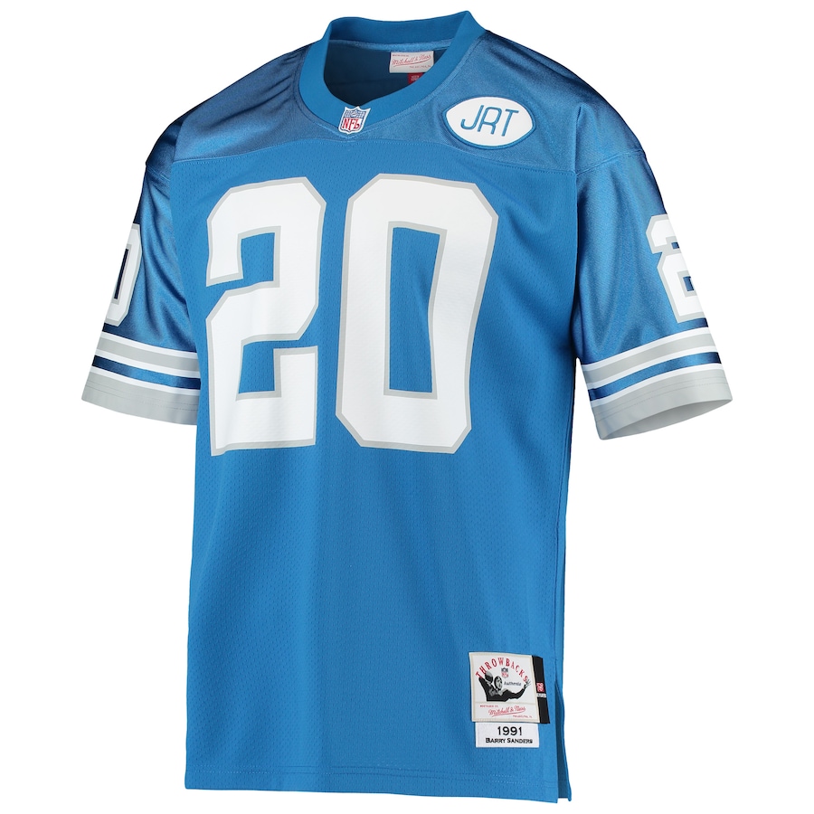 Detroit Lions 1991 Barry Sanders Blue Authentic Throwback Retired Player Jersey