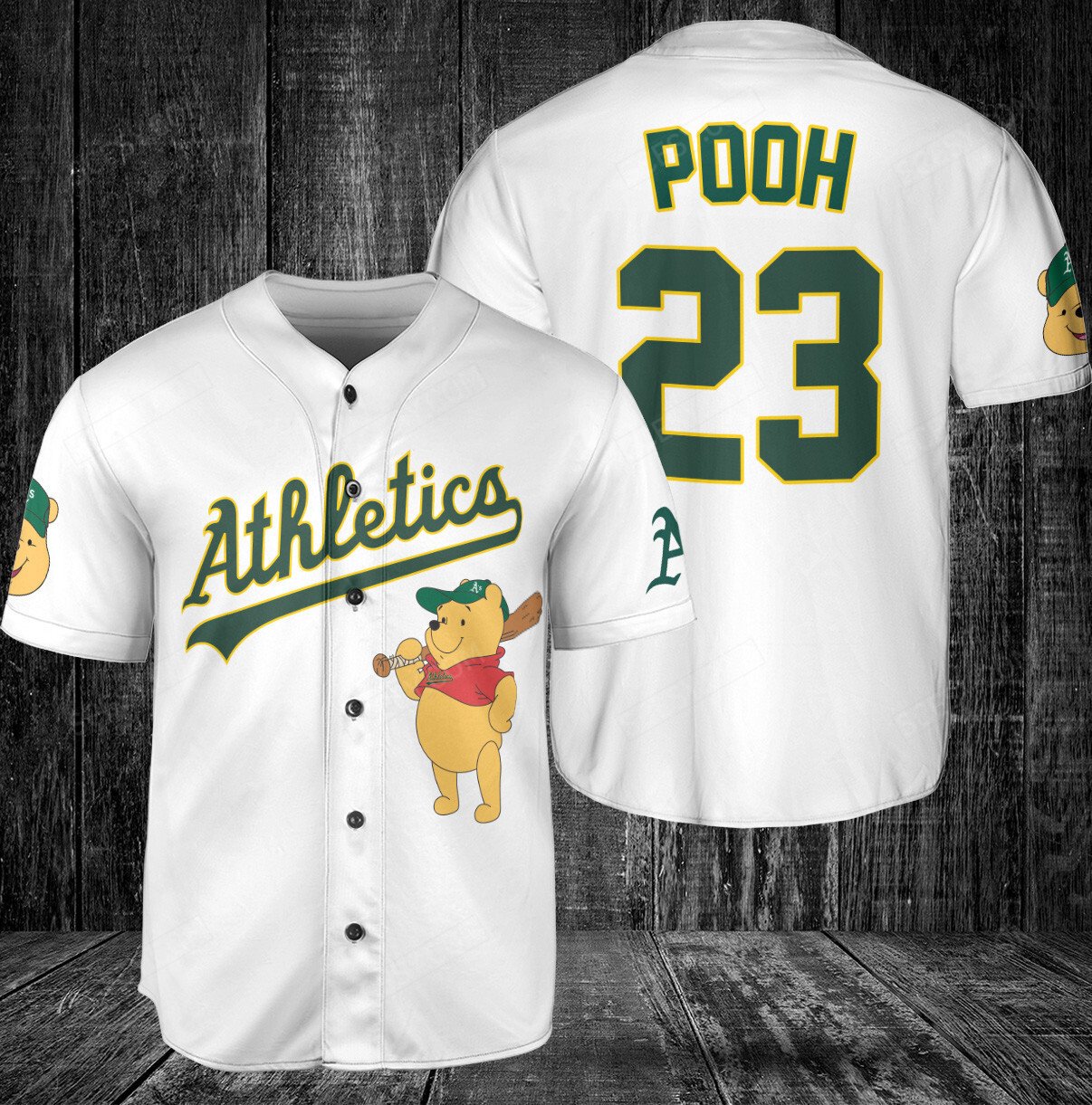 Oakland Athletics Winnie the Pooh Baseball Jersey White