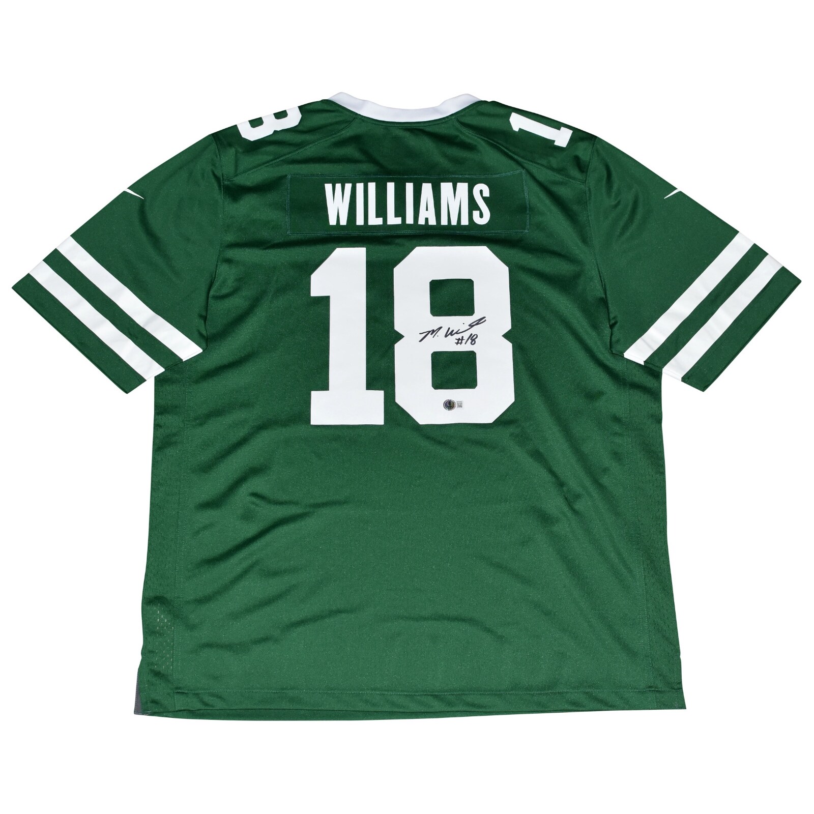 Mike Williams Autographed New York Jets #18 Green Nike Jersey Beckett