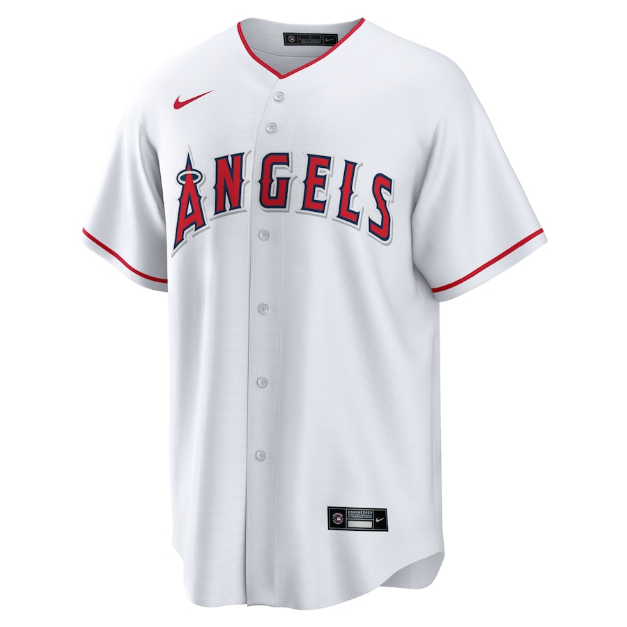 Men’s Los Angeles Angels Mike Trout Nike White Home Replica Player Name Jersey