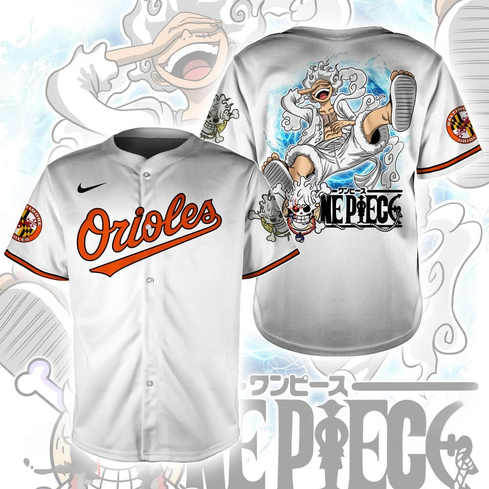 Baltimore Orioles x One Piece Luffy Gear 5 Grand Slam Baseball Jersey