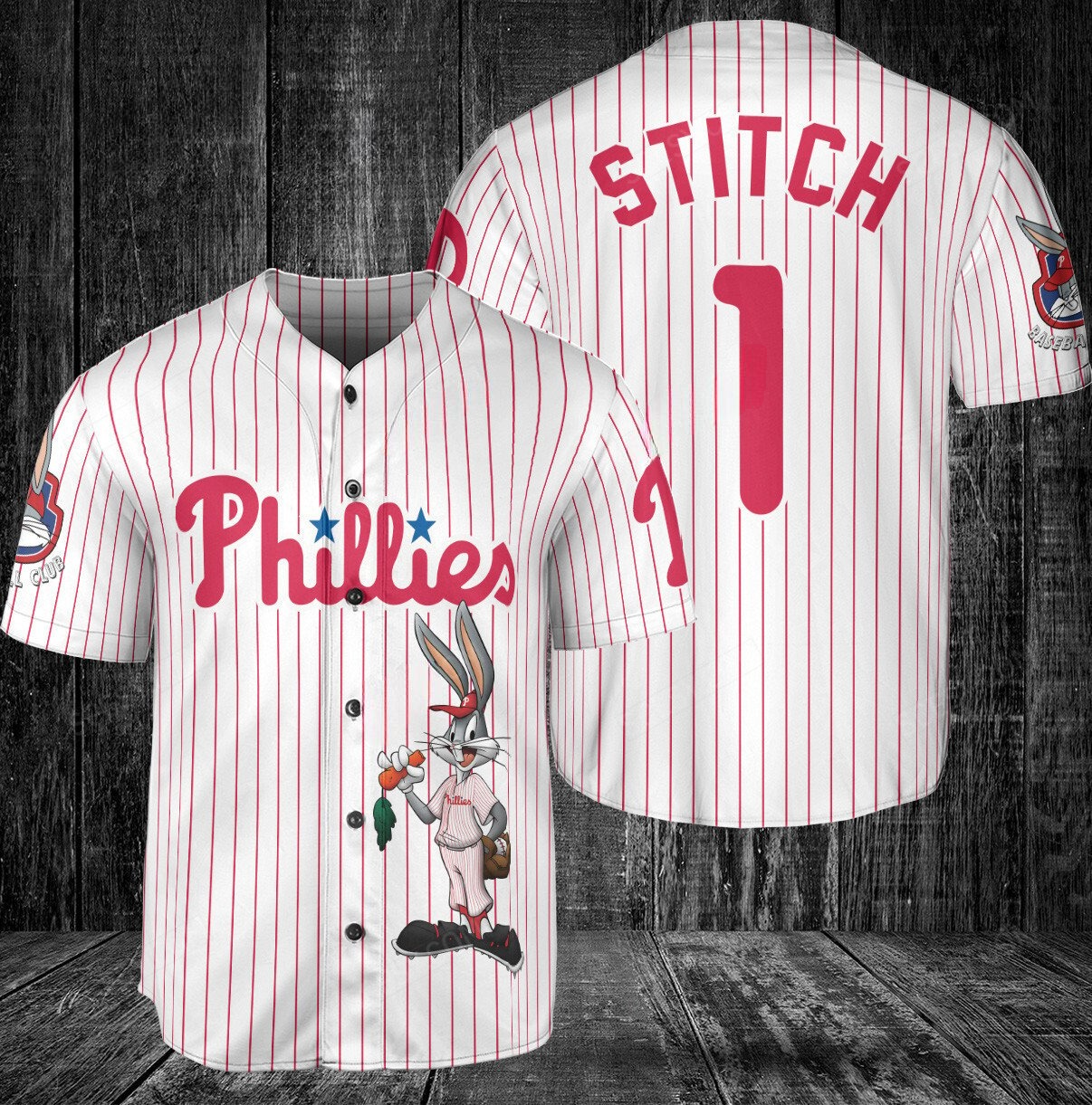 Philadelphia Phillies Looney Tunes Bugs Bunny Baseball Jersey White