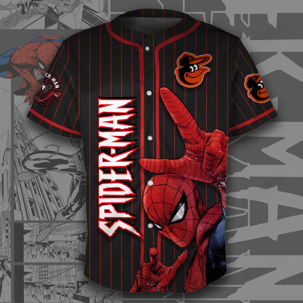 Baltimore Orioles x Spiderman Dominate The Game Baseball Jersey