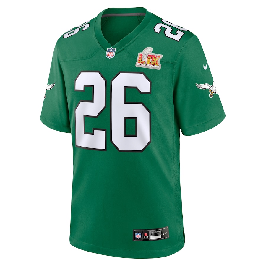 Saquon Barkley Philadelphia Eagles Nike Super Bowl LIX 2nd Alternate Game Jersey – Kelly Green