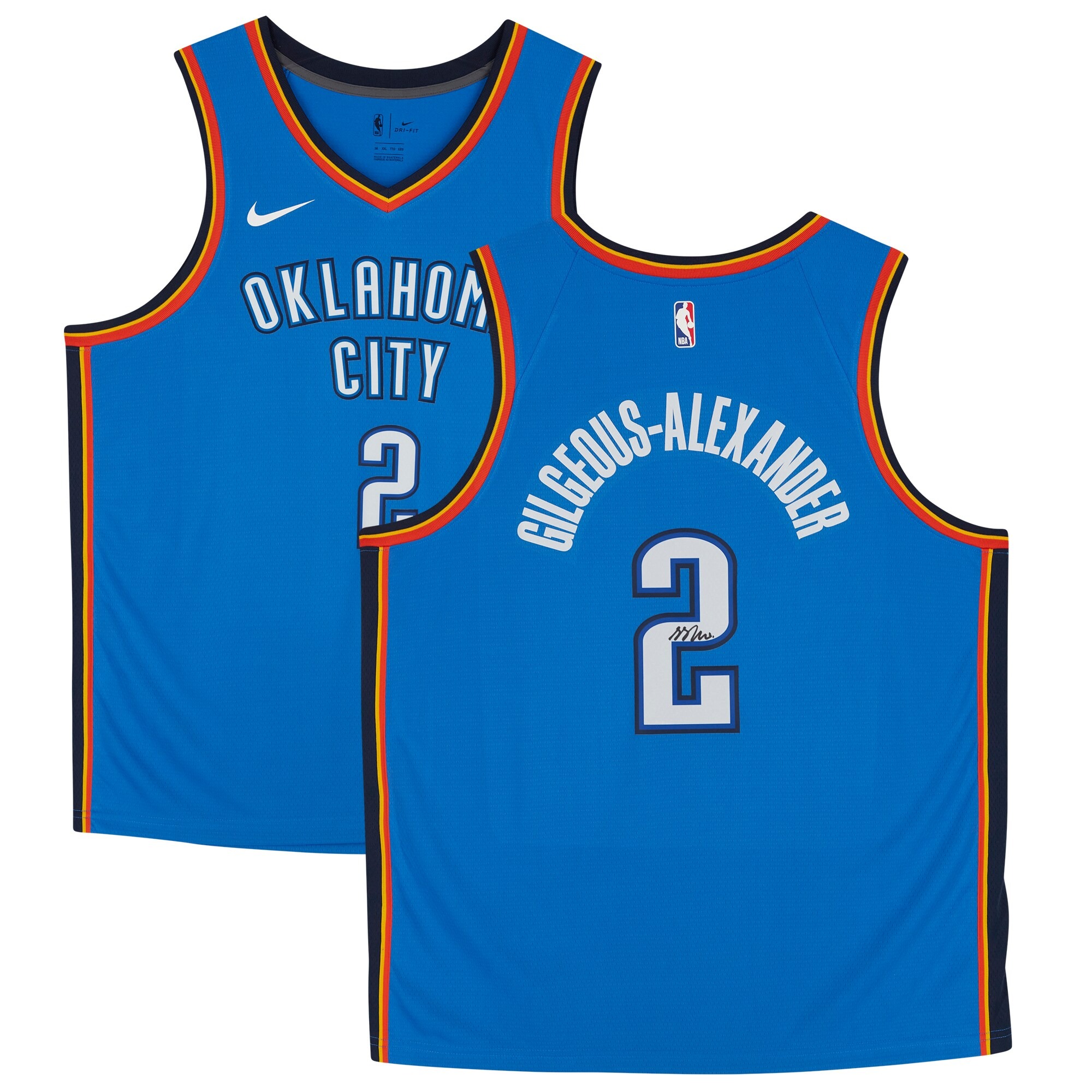Shai Gilgeous-Alexander Oklahoma City Thunder Autographed Nike Blue 2017-18 Icon Swingman Jersey