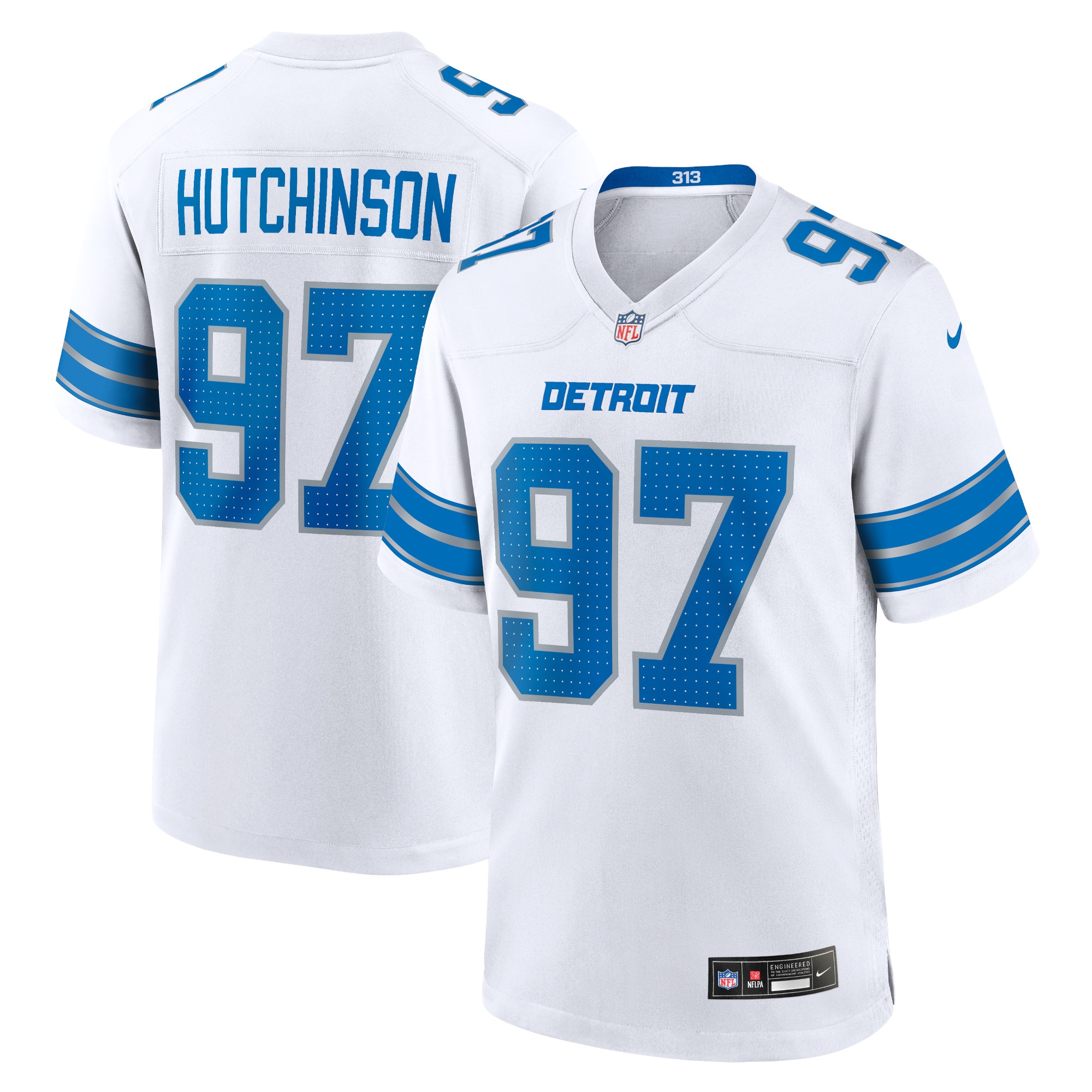 Detroit Lions Aidan Hutchinson Nike White Player Game Jersey