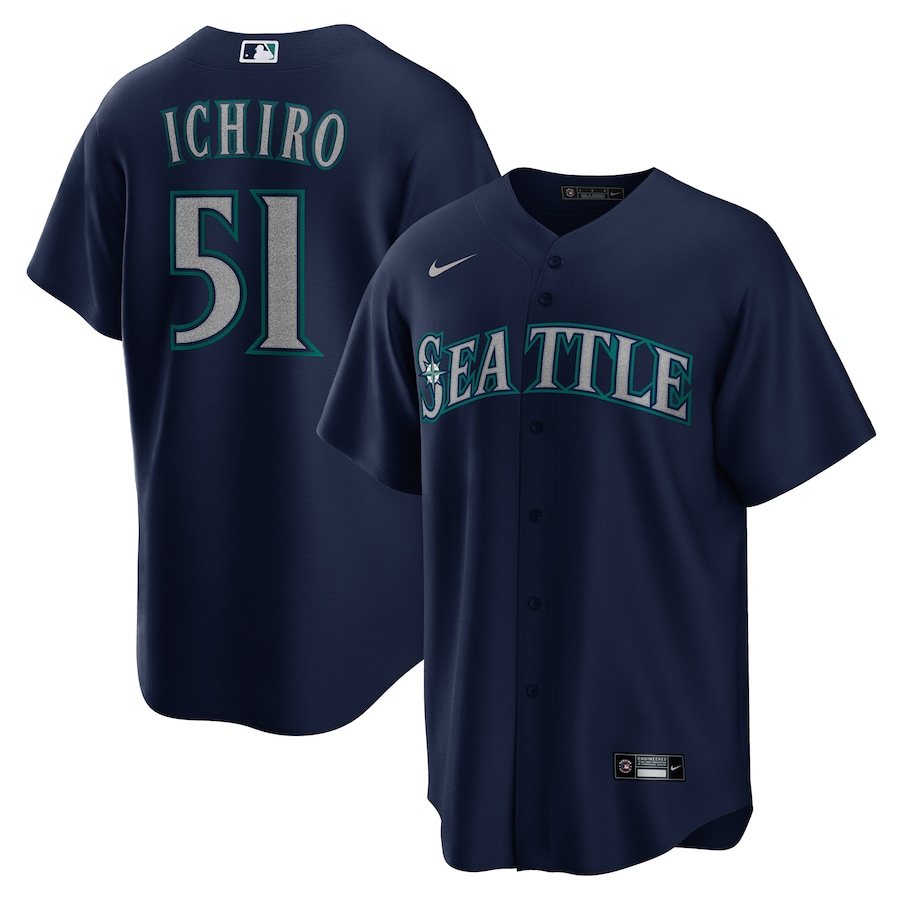 Ichiro Suzuki Seattle Mariners Nike Official Replica Player Jersey – Navy