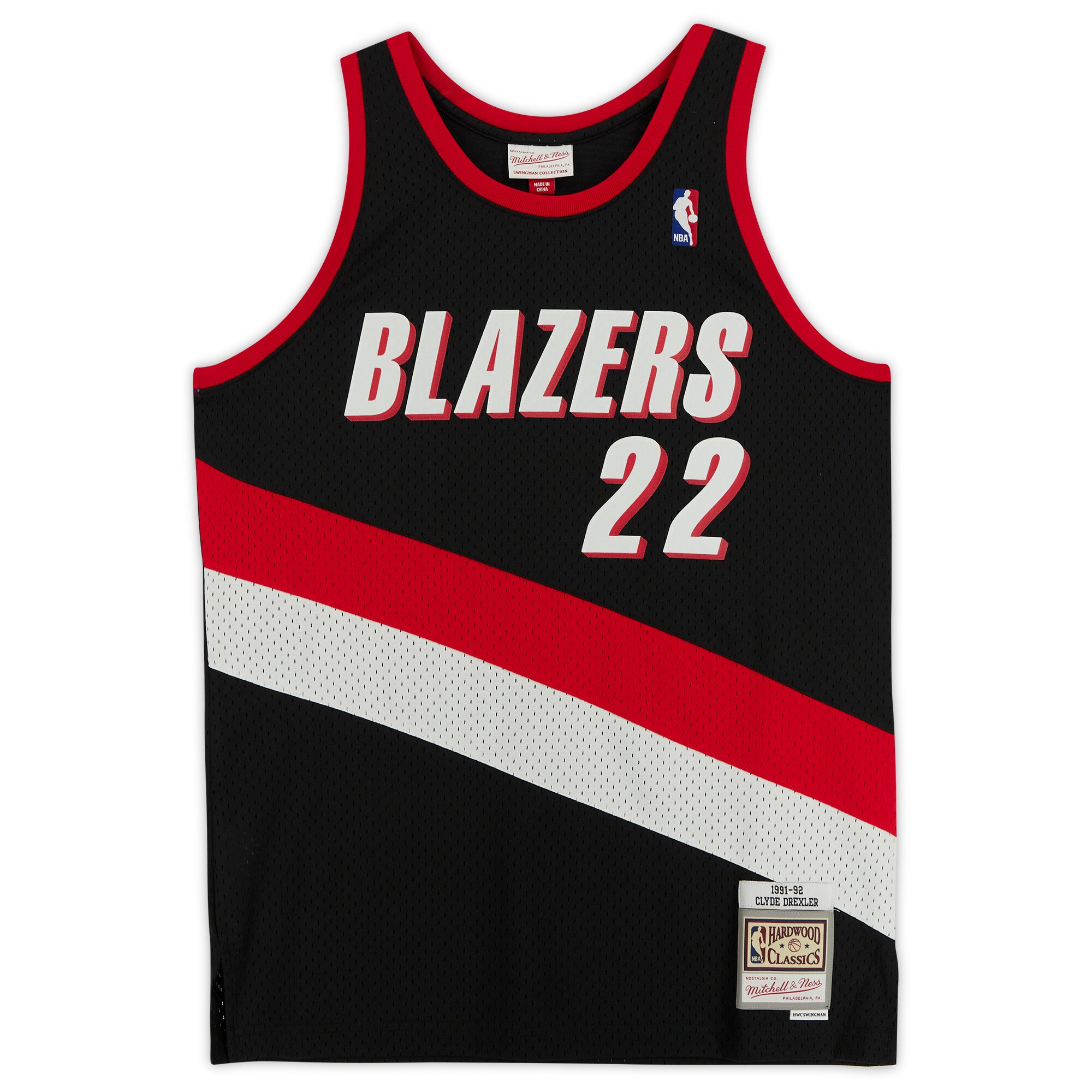 Clyde Drexler Portland Trail Blazers Autographed Black 1990-91 Replica Jersey