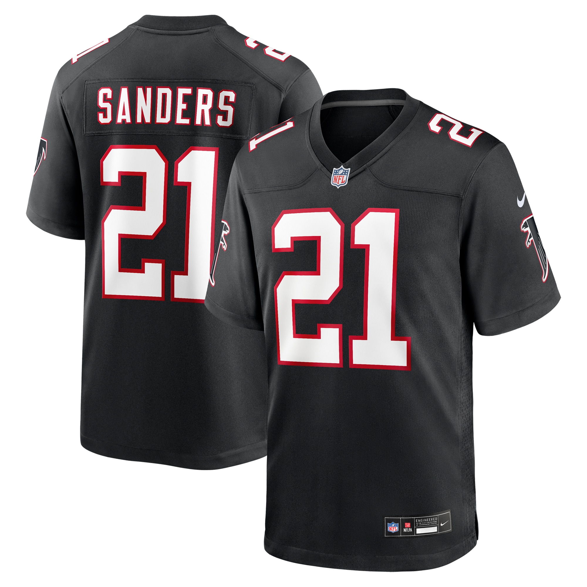 Deion Sanders Atlanta Falcons Mitchell & Ness Big & Tall 1992 Retired Player Replica Jersey – Black