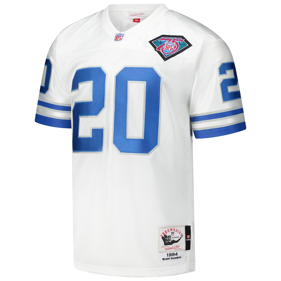 Detroit Lions 1994 Barry Sanders Mitchell & Ness White Authentic Throwback Retired Player Jersey