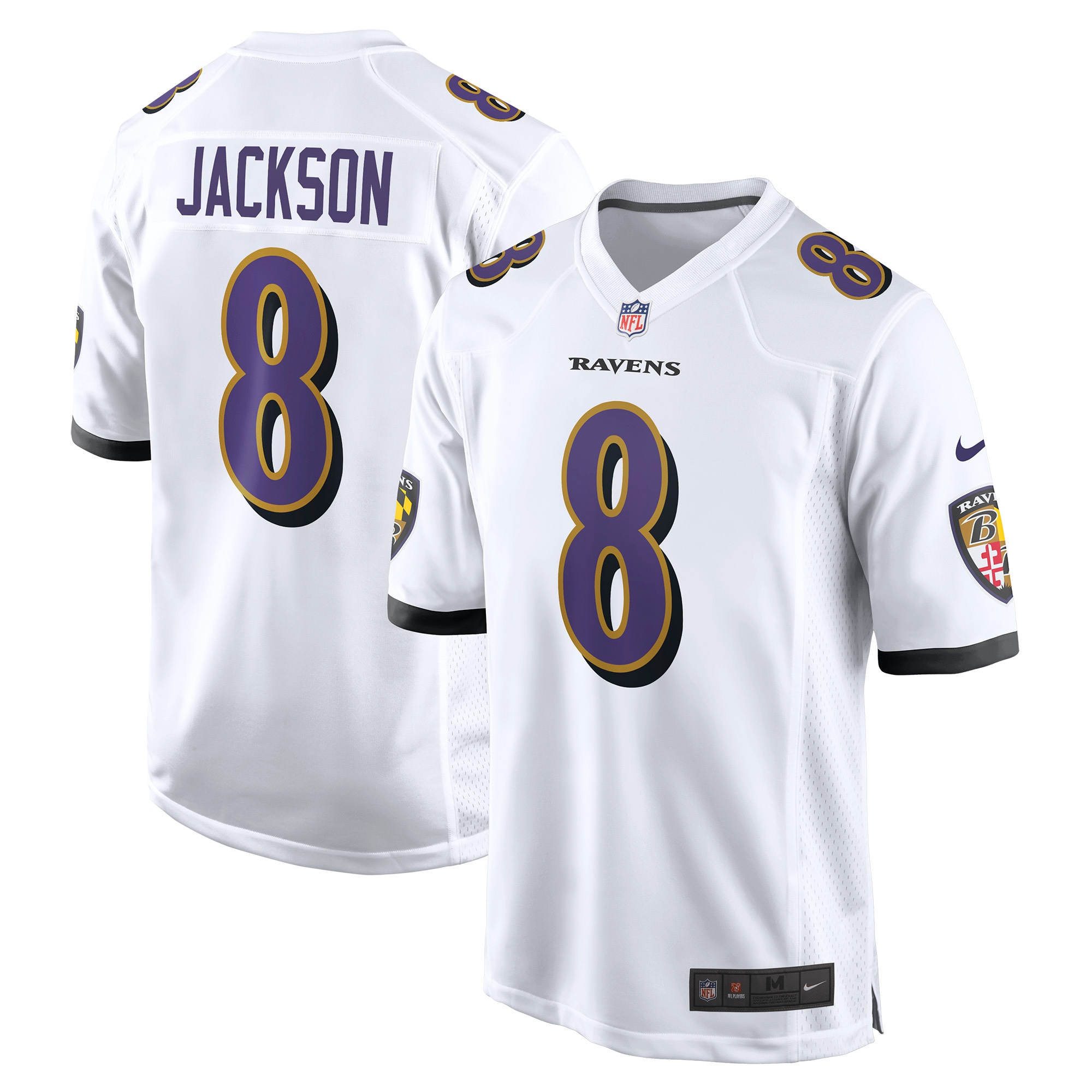 Baltimore Ravens Lamar Jackson Nike White Game Jersey