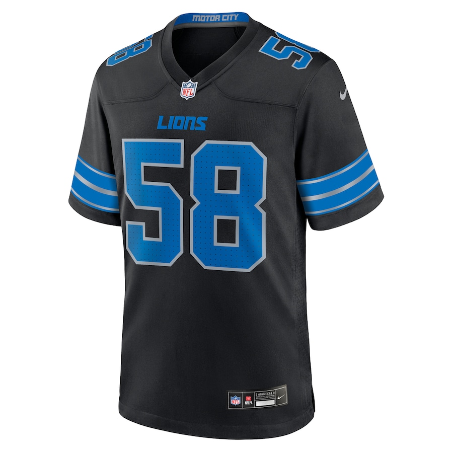 Detroit Lions Penei Sewell Nike Black 2nd Alternate Game Jersey