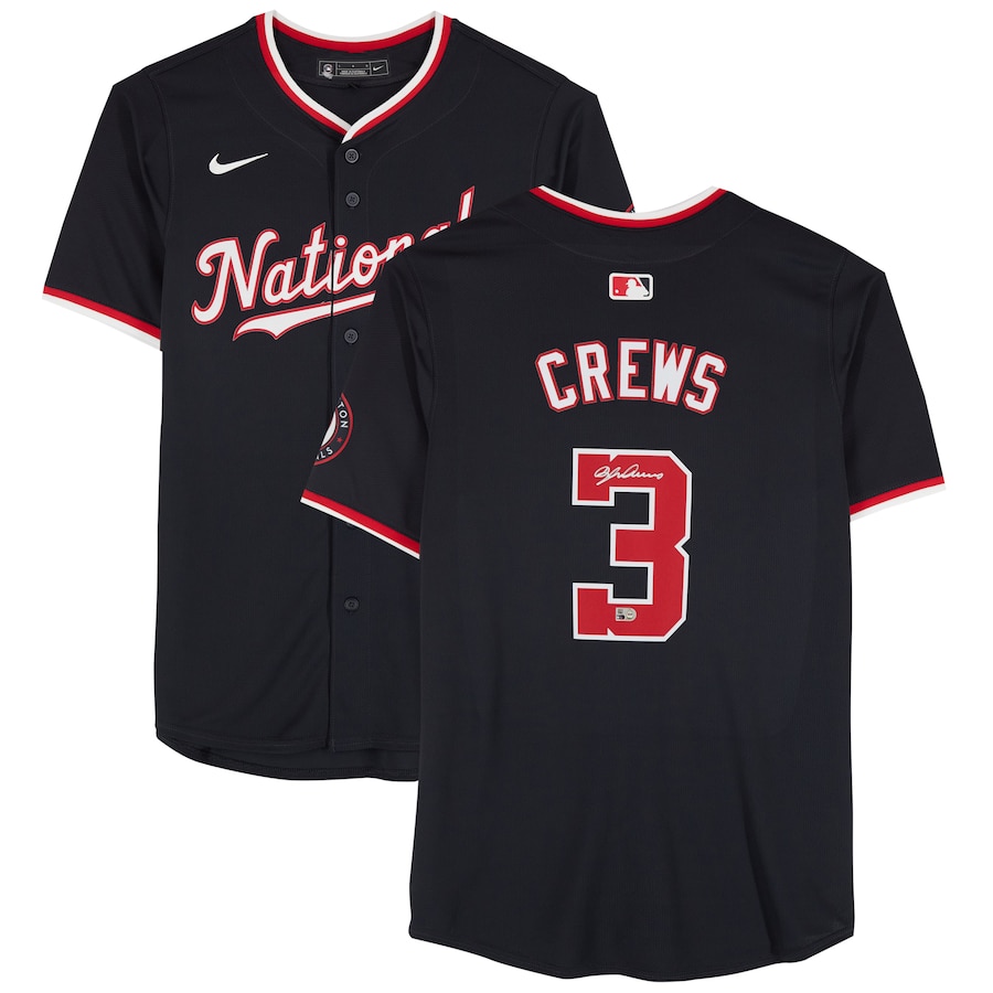 Dylan Crews Washington Nationals Autographed Fanatics Authentic Nike Alternate Navy Replica Jersey