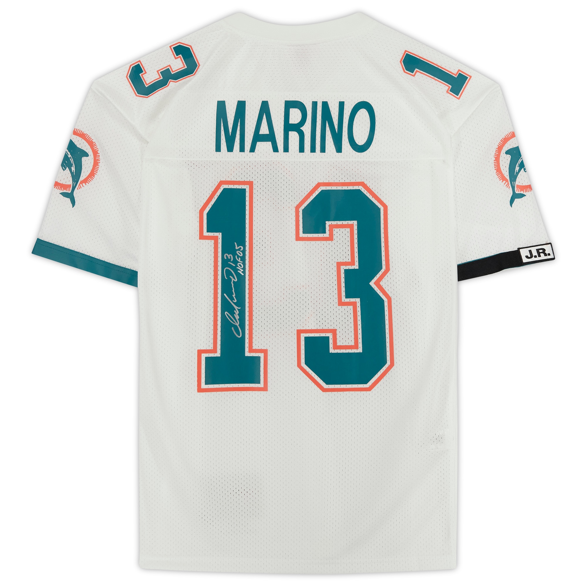 Dan Marino Miami Dolphins Autographed White Jersey with _HOF 05_ Inscription