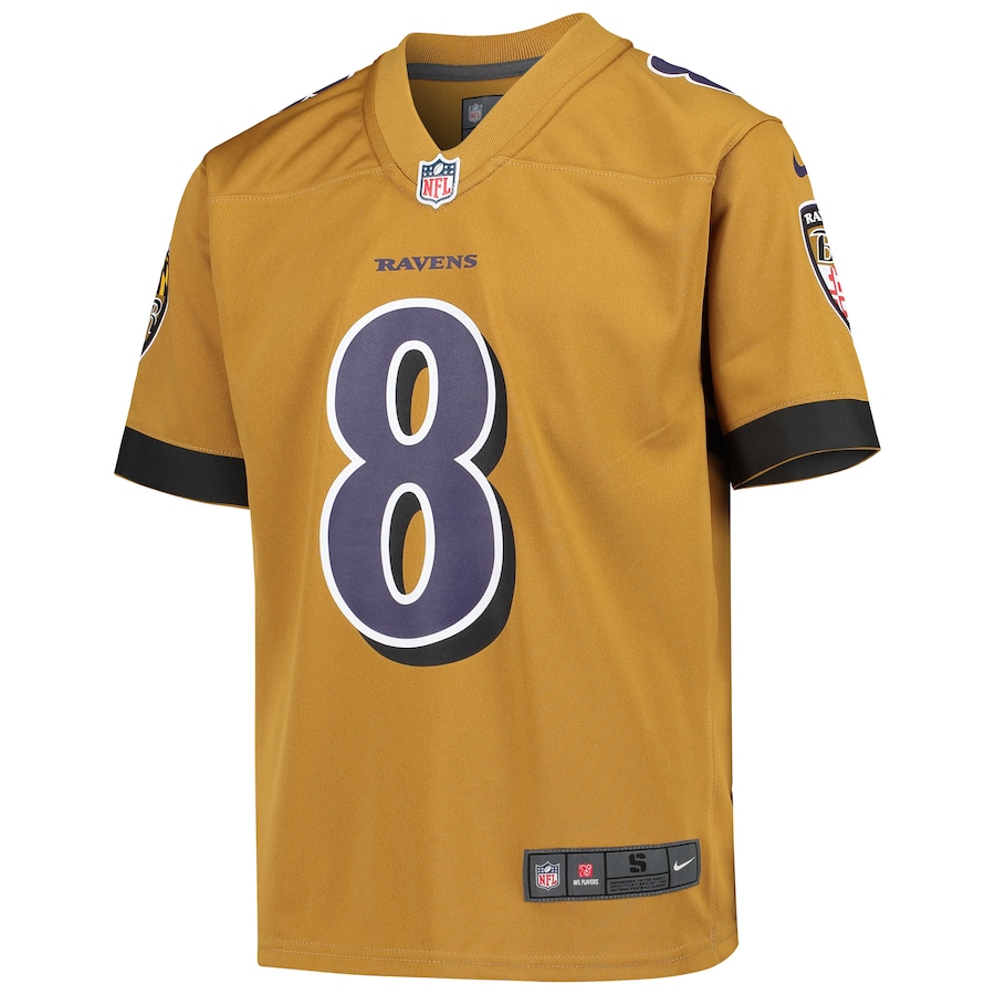 Baltimore Ravens Lamar Jackson Nike Gold Inverted Team Game Jersey