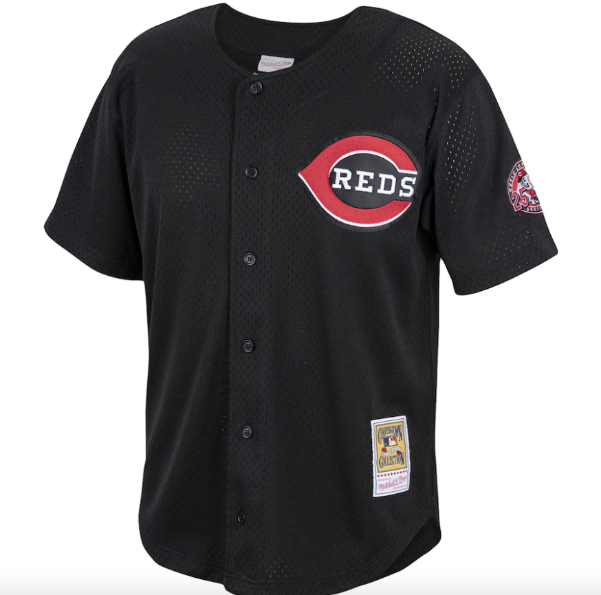 Ken Griffey Jr. Cincinnati Reds Mitchell & Ness Cooperstown Collection Mesh Batting Practice Button-Up Jersey