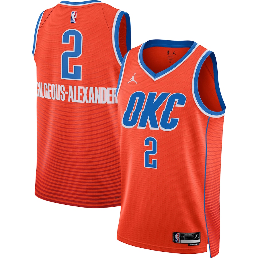Shai Gilgeous-Alexander Oklahoma City Thunder Jordan Brand Unisex Swingman Jersey – Statement Edition – Orange